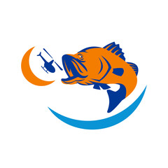 Barramundi Jumping Helicopter Retro