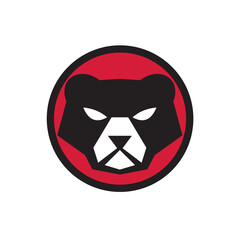 American Black Bear Head Circle Retro