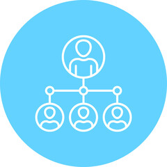 Team Leader Multicolor Circle Line Inverted Icon