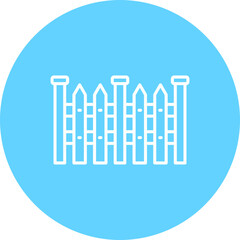 Fence Multicolor Circle Line Inverted Icon