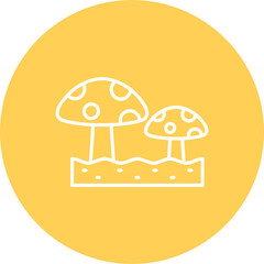 Mushroom Multicolor Circle Line Inverted Icon