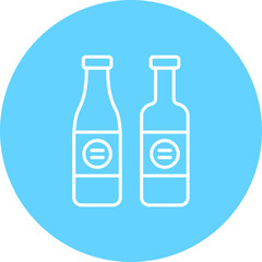 Wine Bottles Multicolor Circle Line Inverted Icon