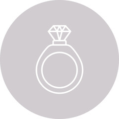 Wedding Ring Multicolor Circle Line Inverted Icon