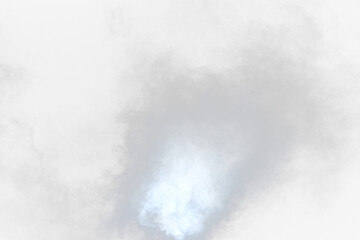 Dense Fluffy Puffs of White Smoke and Fog on transparent png Background, Abstract Smoke Clouds, Movement Blurred out of focus. Smoking blows from machine dry ice fly fluttering in Air, effect texture