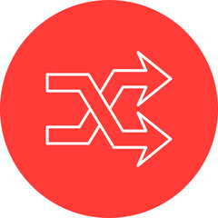 Shuffle Multicolor Circle Line Inverted Icon