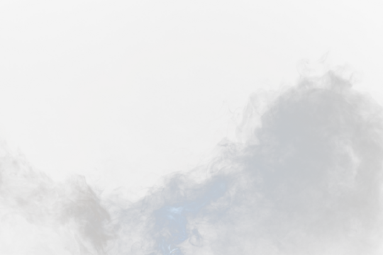 Dense Fluffy Puffs of White Smoke and Fog on transparent png Background, Abstract Smoke Clouds, Movement Blurred out of focus. Smoking blows from machine dry ice fly fluttering in Air, effect texture
