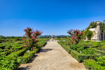 The historic Boboli Gardens and Pitti Palace in Florence Italy
