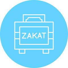 Zakat Multicolor Circle Line Inverted Icon