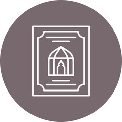 Poster Multicolor Circle Line Inverted Icon