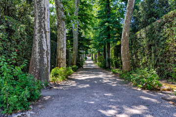The historic Boboli Gardens and Pitti Palace in Florence Italy
