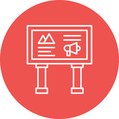 Advertisement Multicolor Circle Line Inverted Icon