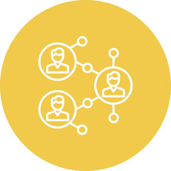 Networking Multicolor Circle Line Inverted Icon