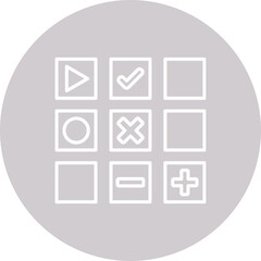 Category Multicolor Circle Line Inverted Icon