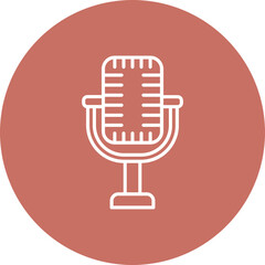 Microphone Multicolor Circle Line Inverted Icon