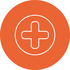 Plus Multicolor Circle Line Inverted Icon