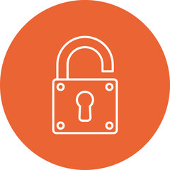 Unlock Multicolor Circle Line Inverted Icon