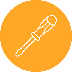 Screwdriver Multicolor Circle Line Inverted Icon