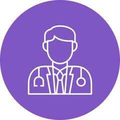 Doctor Multicolor Circle Line Inverted Icon