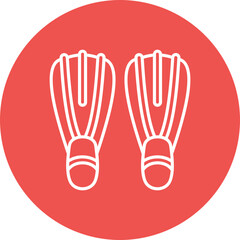 Fins Multicolor Circle Line Inverted Icon