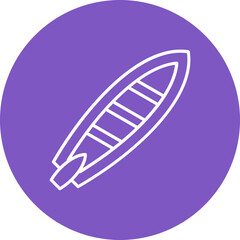 Surfboard Multicolor Circle Line Inverted Icon
