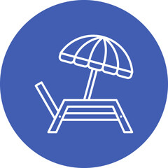 Lounger Multicolor Circle Line Inverted Icon