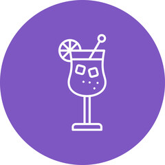 Cocktail Multicolor Circle Line Inverted Icon