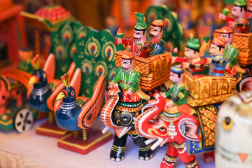 Rrajasthani style wooden handcrafted darbar dolls 