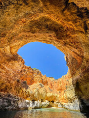 Paradise cave in Algarve Portugal. Benagil cave.