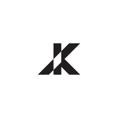 letter k simple motion geometric line logo vector