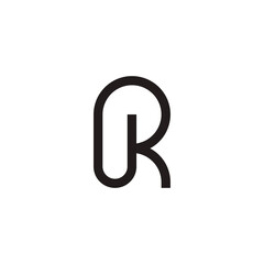 letter r k simple loop geometric line art logo vector