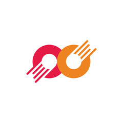 motion doughnut colorful logo vector