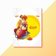 Beautiful happy ganesh chaturthi creative card brochure background	