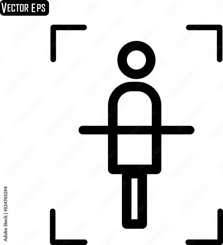 Poster human scan icon vector on white background..eps