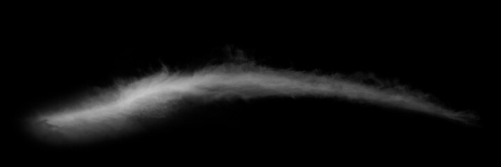 White clouds on black background.