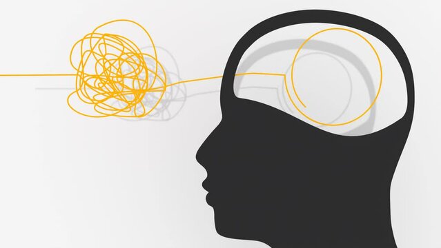 Personal growth and development. Unraveling tangled tangle. Business and education concept. Metaphor of problem solving, chaos and mess, difficult situation.
