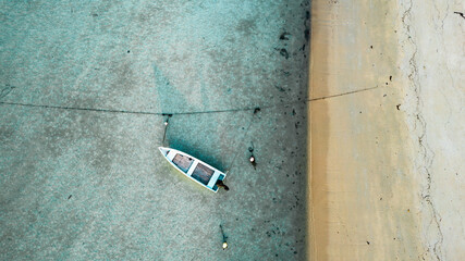 Aerial view of fishing boats in Koh Samui Thailand