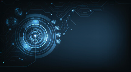 Digital business technology background.Dark blue technology background.Futuristic digital technology concept. 