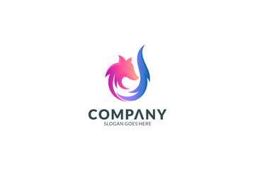 Obraz premium Abstract fire fox gradient logo