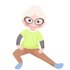 elderly woman doing yoga and fitnes, older, old woman exercise