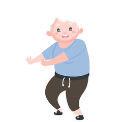 elderly woman doing yoga and fitnes, older, old woman exercise