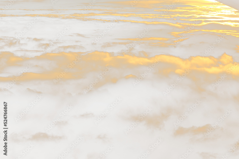 Wall mural cloud in sky atmosphere from airplane, out of windows is cloudscape cumulus heaven and sky under sun