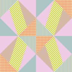 Fototapeta premium Square silk scarf design with abstract geometric pattern. Handkerchief, fabric pattern, pastel fabric pattern.