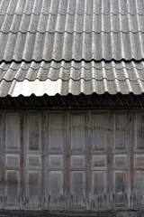 Door and roof of ancient Thailand house