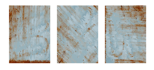 Set of rusted steel plate metal texture background, in A4 size for design work page cover book presentation. brochure layout and flyers poster template. isolated
