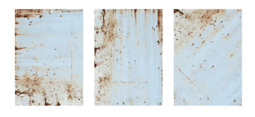 Set of rusted steel plate metal texture background, in A4 size for design work page cover book presentation. brochure layout and flyers poster template. isolated