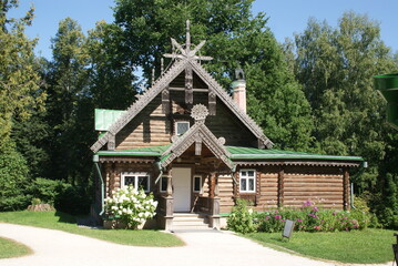 House on the territory of the Abramtsevo Museum-Reserve on the bank of the Vorya River in the Moscow region