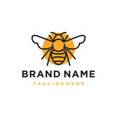 Bee icon logo vector illustration