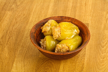 Bell Bulgarian pepper stuffed meat
