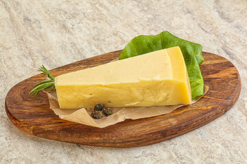 Traditional delicous Parmesan cheese over borad