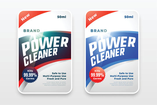 power cleaner laundry detergent labels stickers design for your product